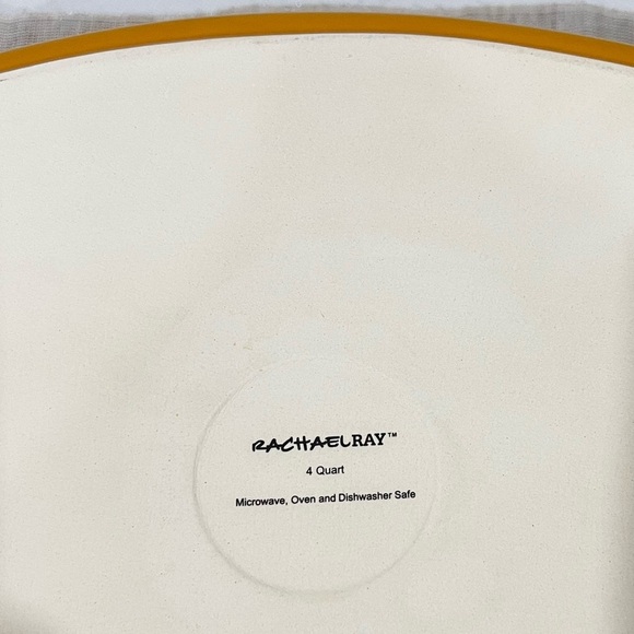 Rachel Ray 4 Quart Oval Baker Dish Yellow Mustard Stoneware Glazed Glassy - Picture 9 of 12